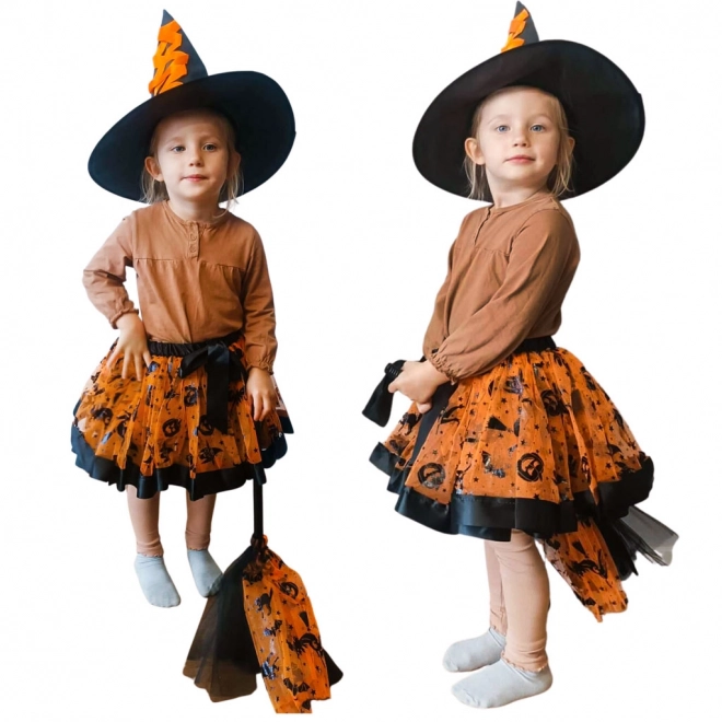 Costume de sorcière de carnaval orange