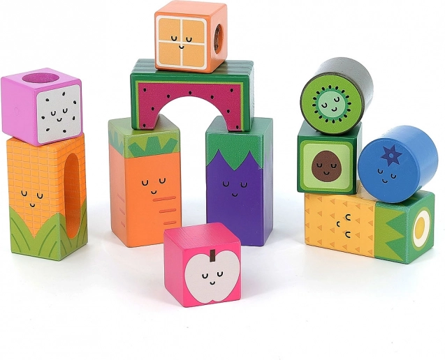 Vilac cubes sonores fruits – ensemble sensoriel en bois 11 pcs