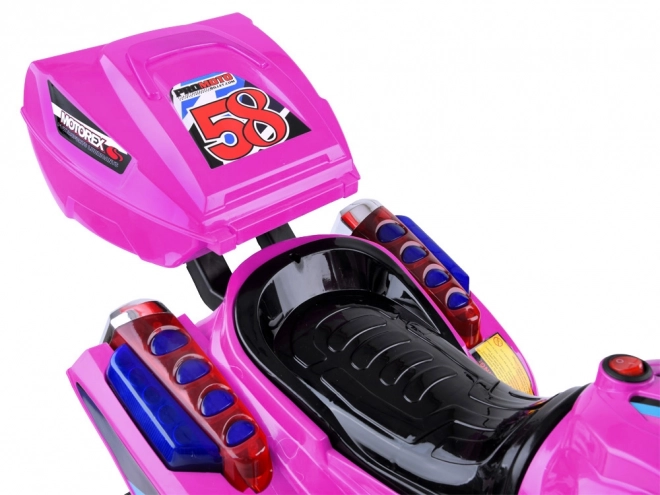 Moto de sport pour enfants avec éclairage LED coloré – Rose