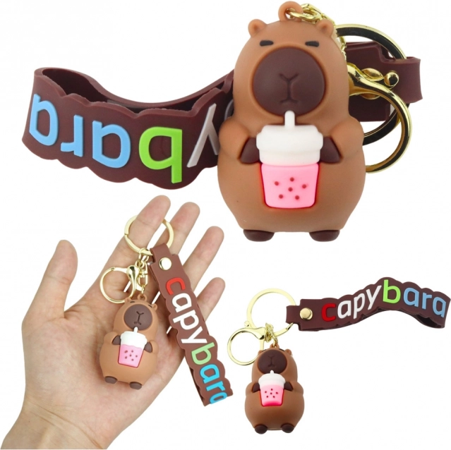 Porte-clés capybara avec tasse