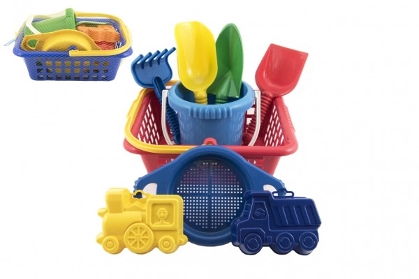 Ensemble panier - 2 moules à gâteau râteau pelle tamis seau panier d'achat plastique 12m+