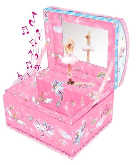 Boîte à musique avec motif de licorne