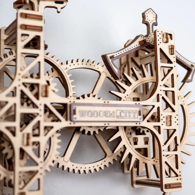 WOODEN CITY Puzzle 3D Horloge murale Steampunk 269 pièces