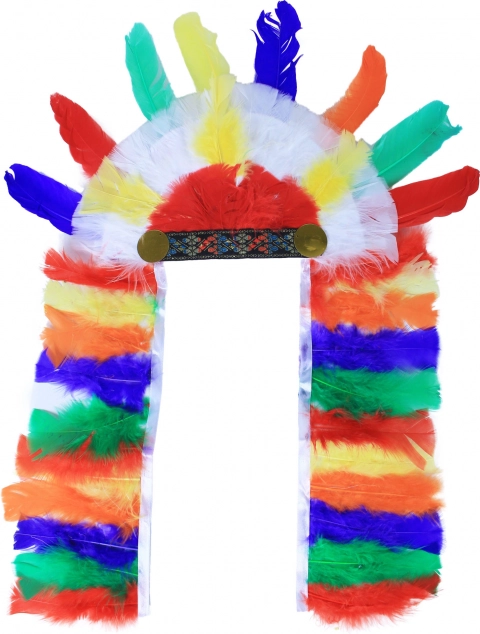 Coiffe colorée de style amérindien pour carnaval