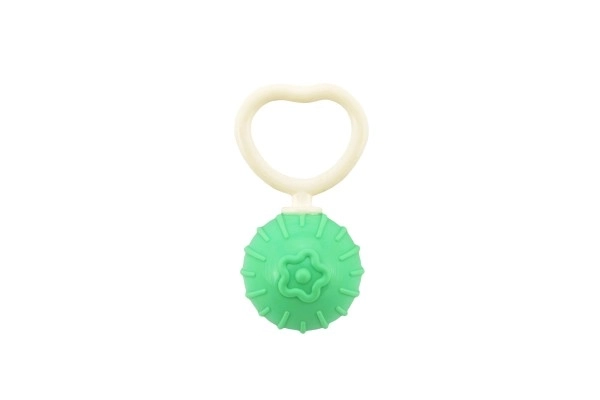 Hochet boule rétro plastique 18cm diamètre 5cm mix couleur dans un sac 0m+