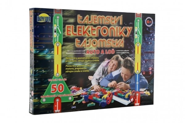 Le secret de l'électronique - Voiture, bateau 50 expériences sur batterie dans une boîte 46,5x33,5x4 cm à partir de 6 ans
