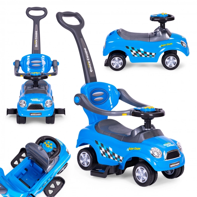 Trois-en-un pour enfants avec volant et sons - bleu