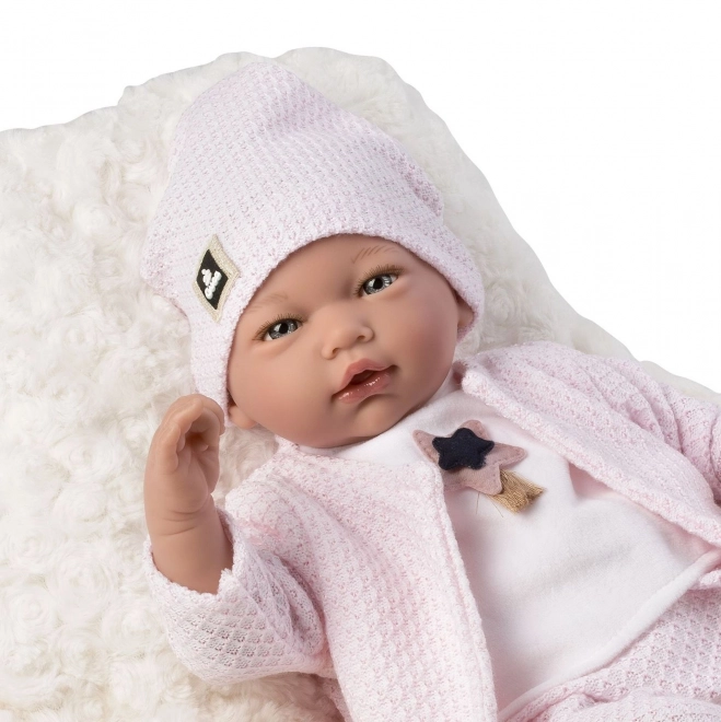 Guca 10219 LUCIA - poupée réaliste bébé avec sons et corps en tissu doux - 46 cm