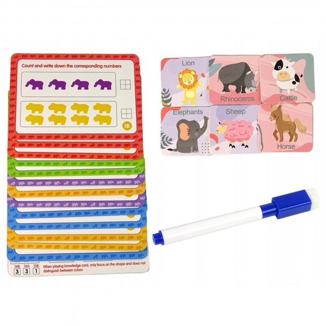 Ensemble éducatif Montessori Calcul Animaux Colorés 83 pcs