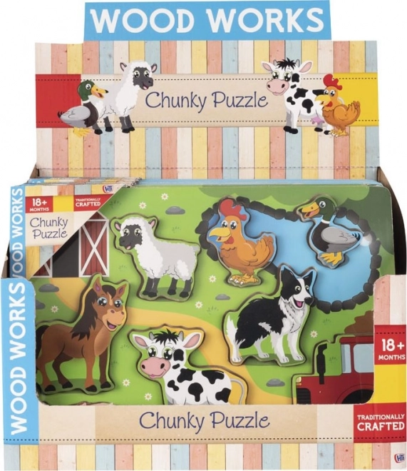 Puzzle en bois Ferme 1 pièce (mixte)