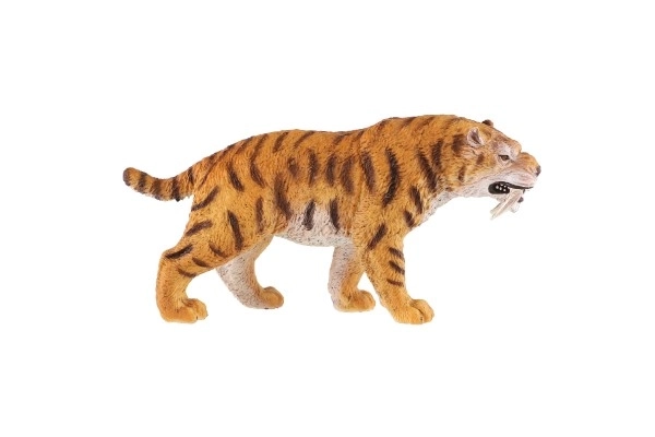 Tigre à dents de sabre jouet en plastique 13cm dans un sac
