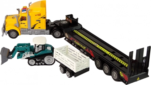 Transport de machines sur la remorque