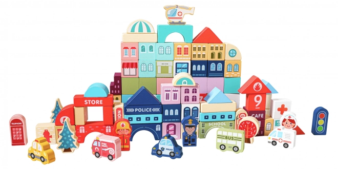 ECOTOYS Blocs de bois Ville