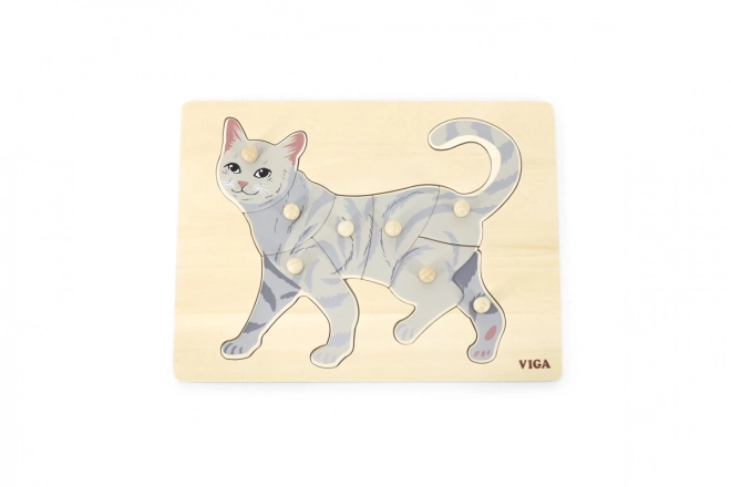 Casse-tête en bois Montessori - chat