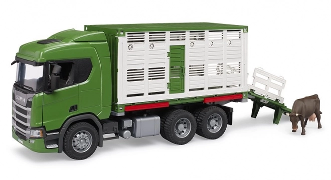 Bruder Transporteur d'animaux Scania avec figurine de vache