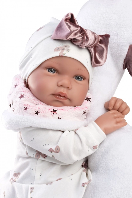 Llorens 84456 NOUVEAU-NÉ - poupée réaliste bébé avec sons et corps en tissu doux - 44 cm