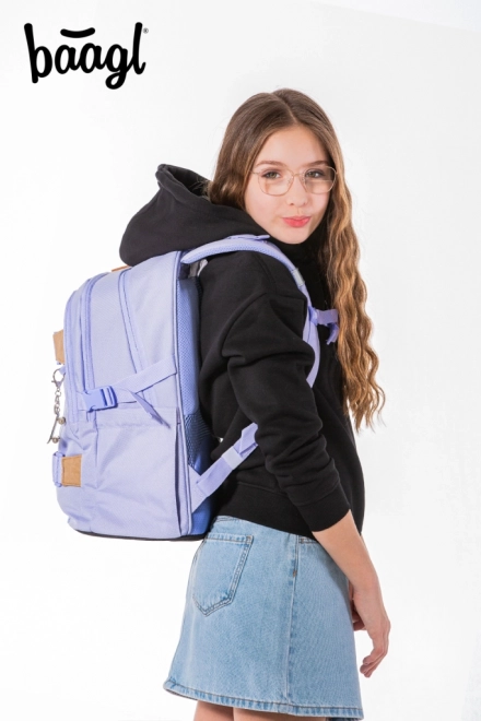 BAAGL 3 SET Skate Lilac: sac à dos, trousse, sac