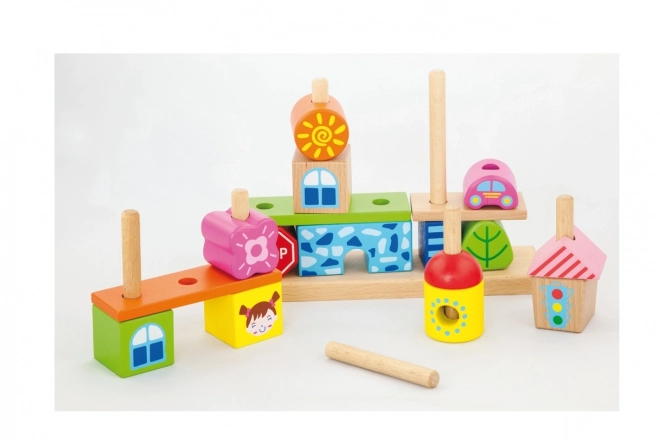 VIGA cubes empilables en bois – ville