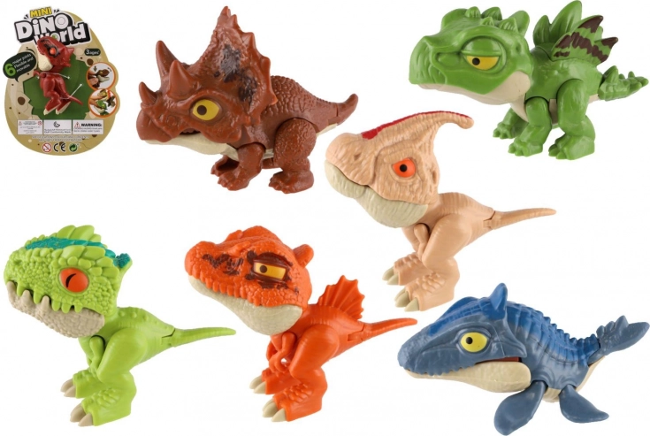 dinosaure mordeur mini 8 cm – figurine en plastique sur carte
