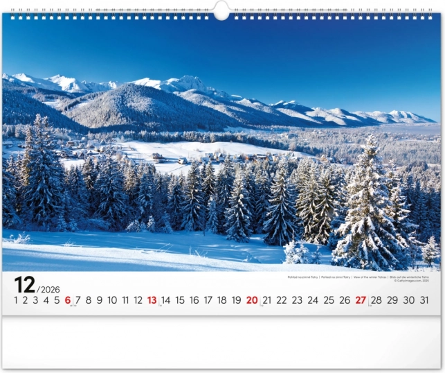 Calendrier mural Magiques Tatras 2026