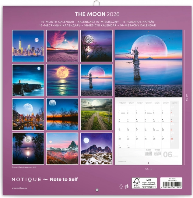 Calendrier de notes Lune 2026