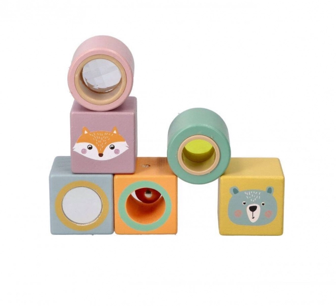 Cubes sensoriels en bois pour petits explorateurs