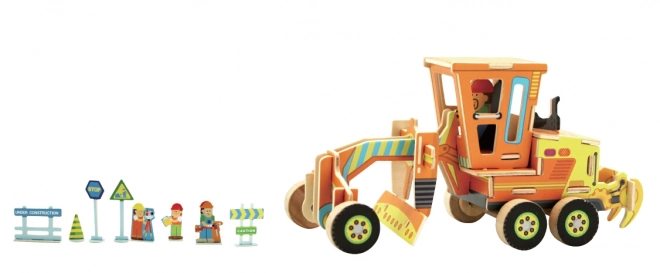 Puzzle en bois de niveleuse pour enfants