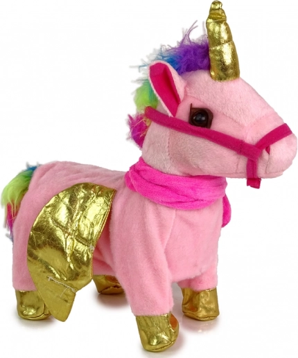 Licorne interactive avec musique et ailes dorées