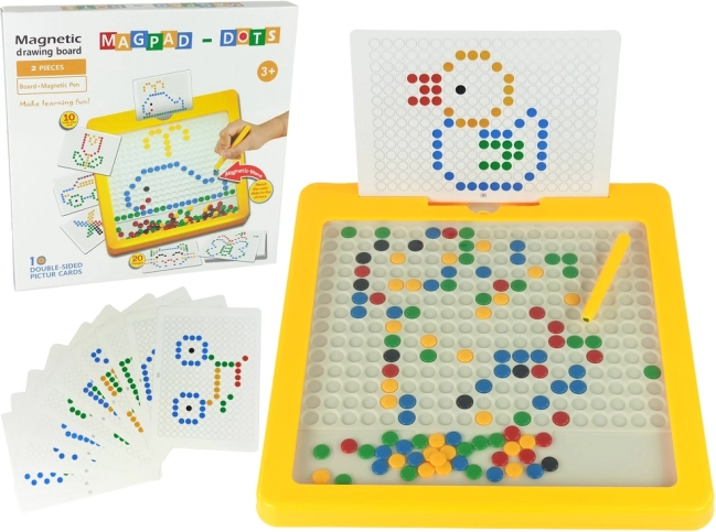 Tableau magnétique avec 100 perles jaune