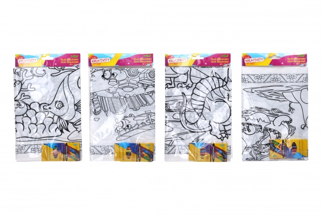 Cahiers de coloriage grand format 50x70 cm + 6 crayons de cire