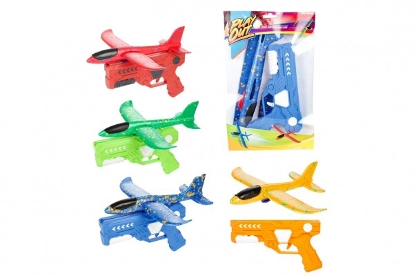 Avion en mousse à lancé automatique avec pistolet