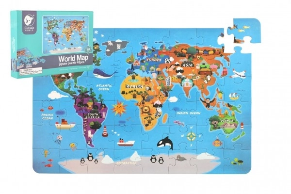 Puzzle Carte du Monde - 48 pièces