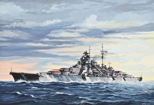 Modèle en plastique du navire de guerre Bismarck
