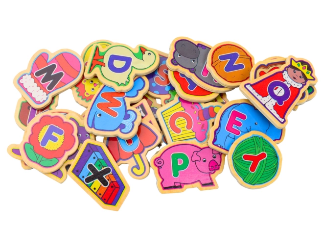 Magnets en bois colorés pour l