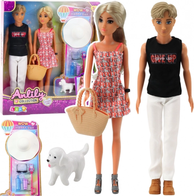 Ensemble de Poupées Anlily Fille et Garçon avec Accessoires