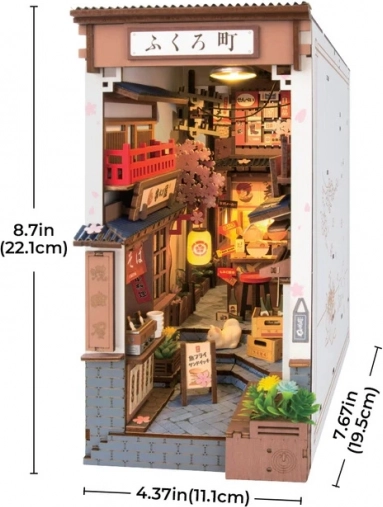 Cale-livre puzzle 3D Sakura Lane avec vin