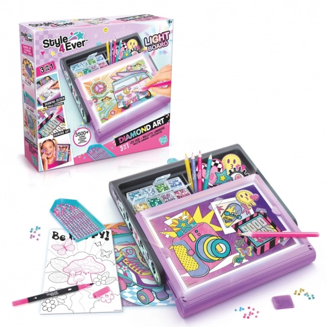 Style4Ever peinture diamantée mallette lumineuse