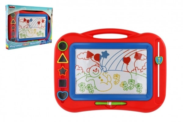Tableau magnétique rouge avec tampons