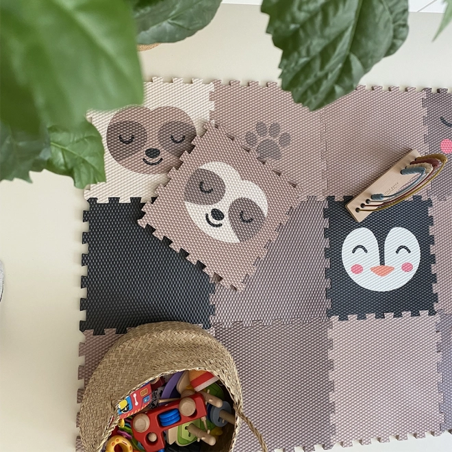 Minideckfloor Paresseux - marron avec paresseux crème