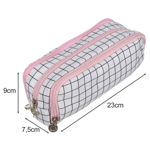 Trousse à trois compartiments - à carreaux Maaleo24514