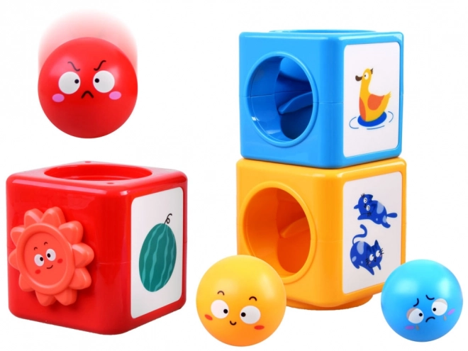 Jeu de construction coloré et tour de tri pour enfants