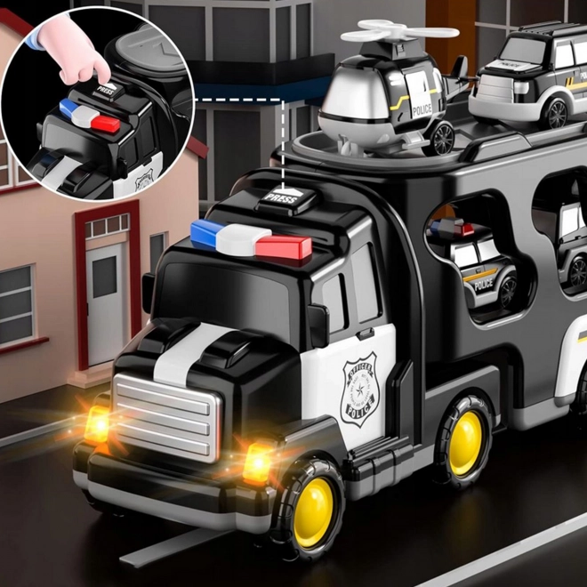 Camion de remorquage policier Woopie avec un ensemble de 5 véhicules