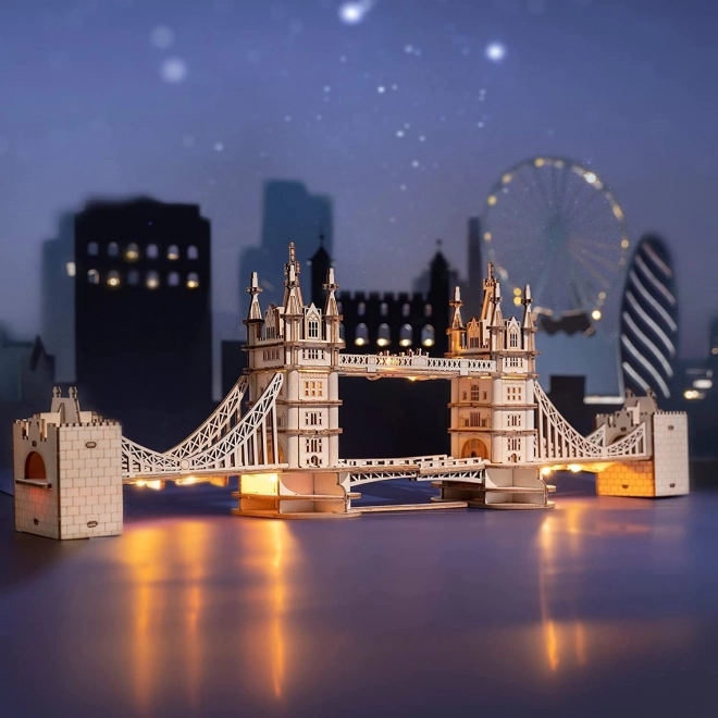 RoboTime puzzle en bois 3D pont Tower Bridge éclairé