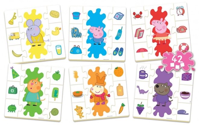 EDUCA Puzzle Peppa Pig : Apprenons les couleurs 6x7 pièces