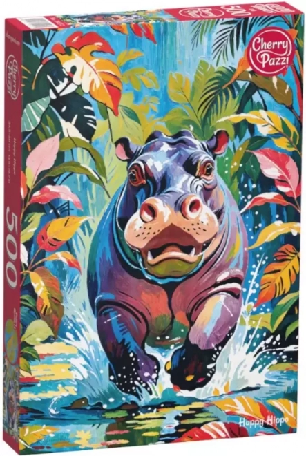 Puzzle Hippopotame Heureux 500 pièces