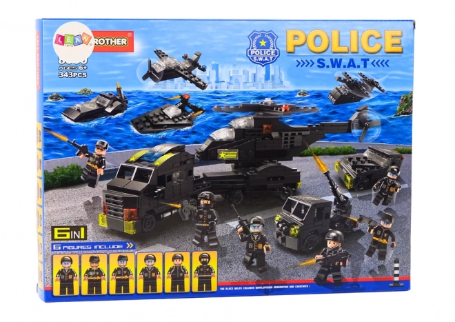 Set de figurines militaires de la police 6 en 1 - 343 pièces