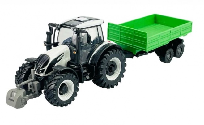 Tracteur Bburago Farm 10cm avec Remorque - Valtra N174 - Remorque Basculante