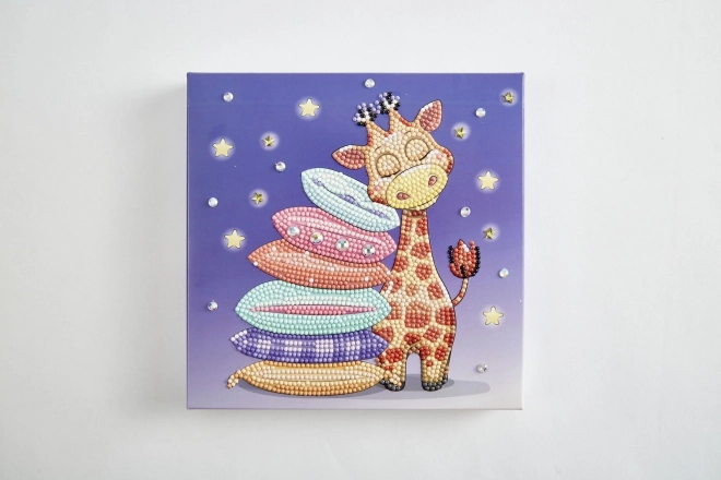 Mozaïque avec diamants - coussin avec girafe