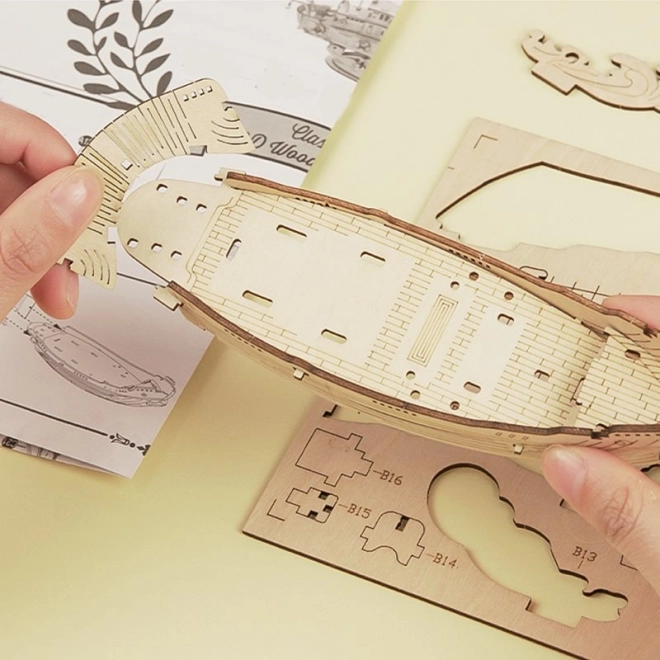 Bateau de diplomate japonais - Maquette 3D en bois - décoration