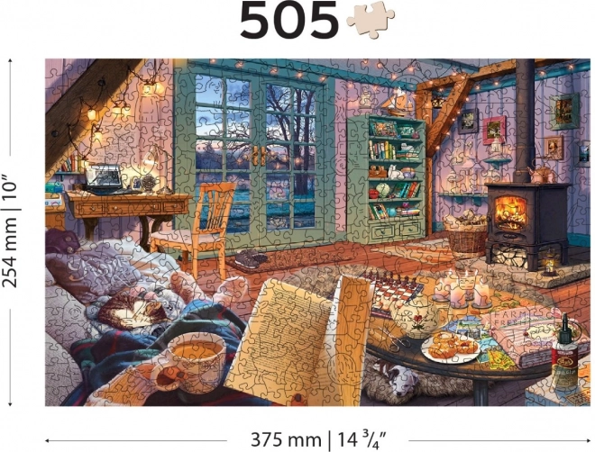 Puzzle en bois chalet douillet